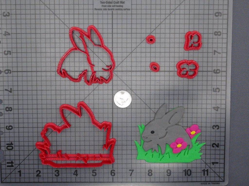 Bunny Rabbit in Grass 266-E731 Cookie Cutter Set