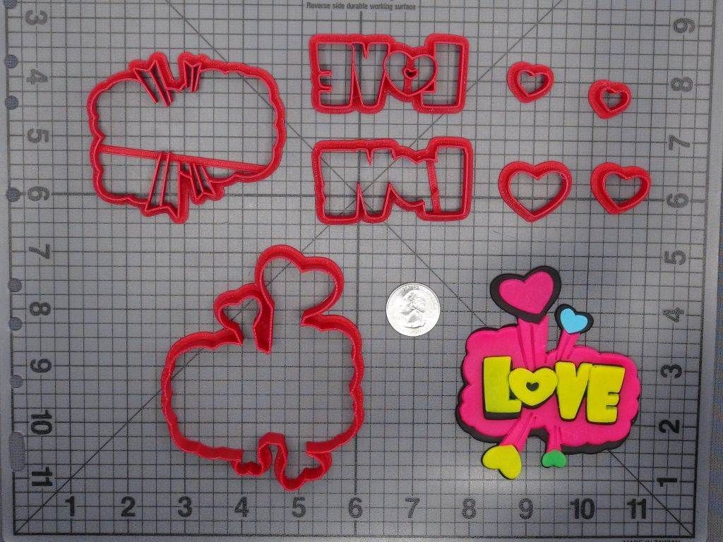 Comic Book Action Bubble - LOVE 266-E584 Cookie Cutter Set