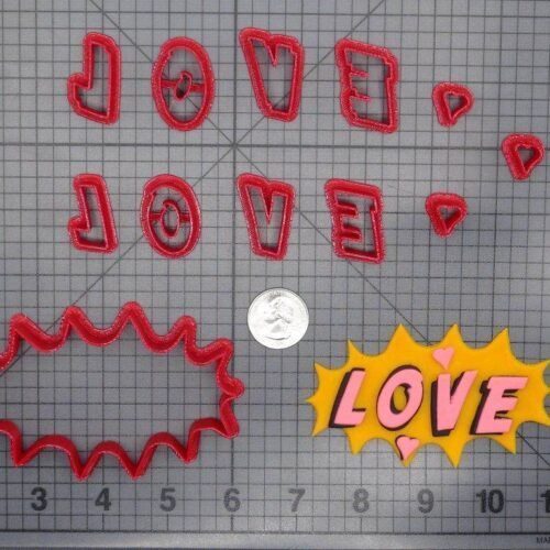 Comic Book Action Bubble - LOVE 266-E601 Cookie Cutter Set
