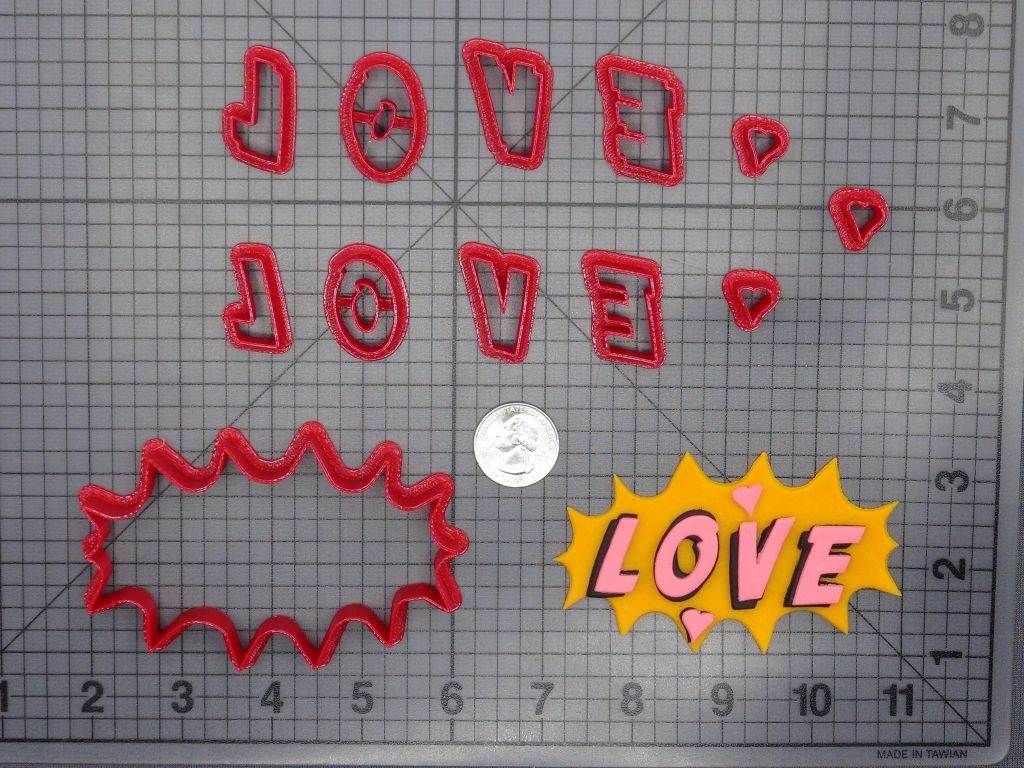 Comic Book Action Bubble - LOVE 266-E601 Cookie Cutter Set