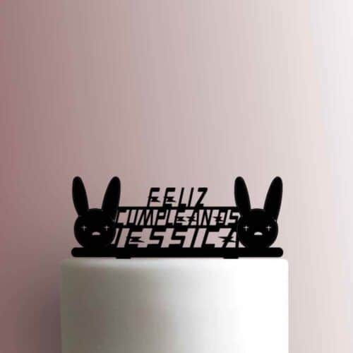Custom Bad Bunny Feliz Cumpleanos Name 225-A003 Cake Topper