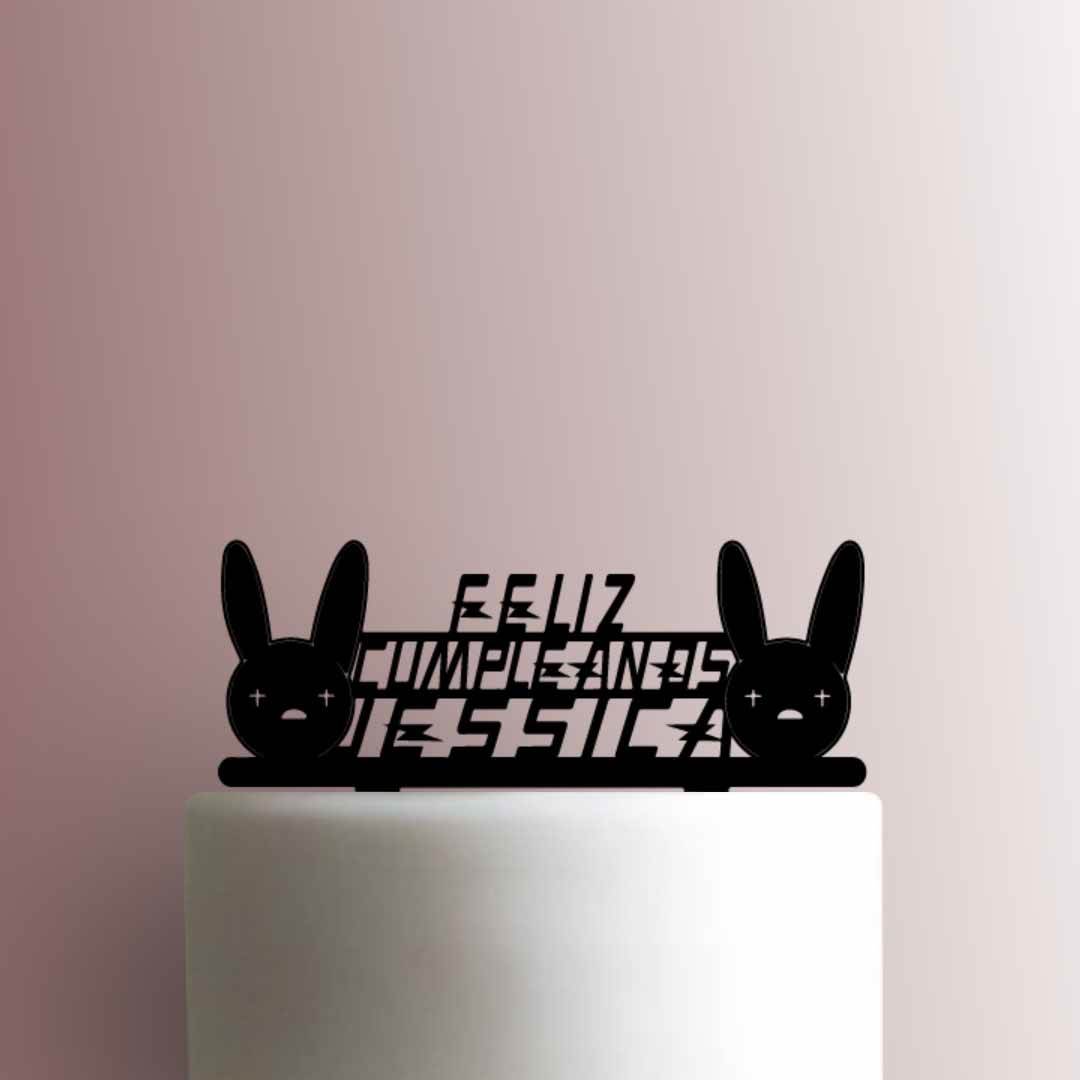 Custom Bad Bunny Feliz Cumpleanos Name 225-A003 Cake Topper