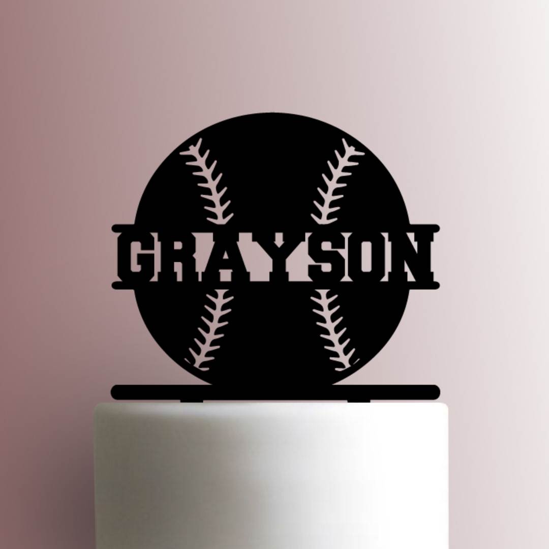 Custom Baseball Name 225-A209 Cake Topper