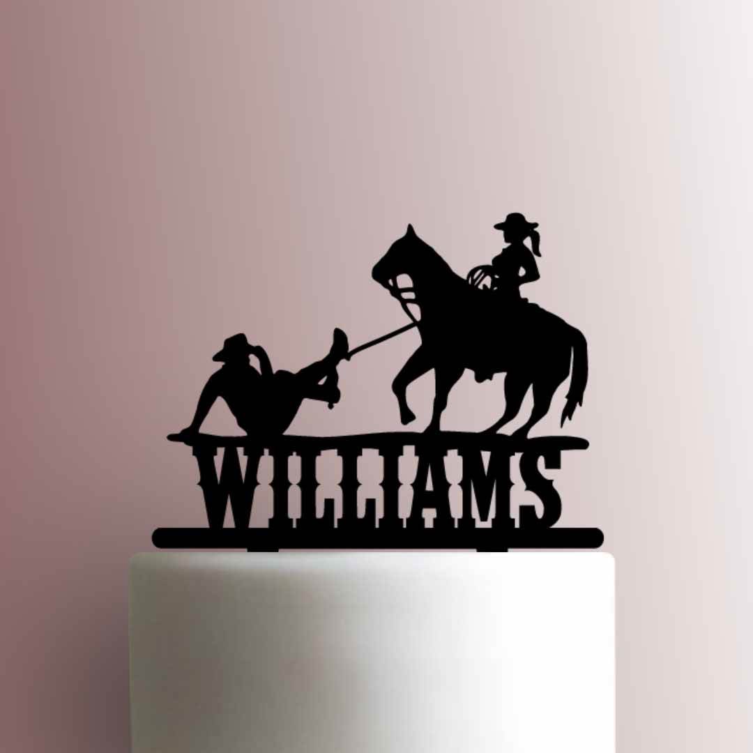 Custom Cowboy Couple Name 225-A243 Cake Topper