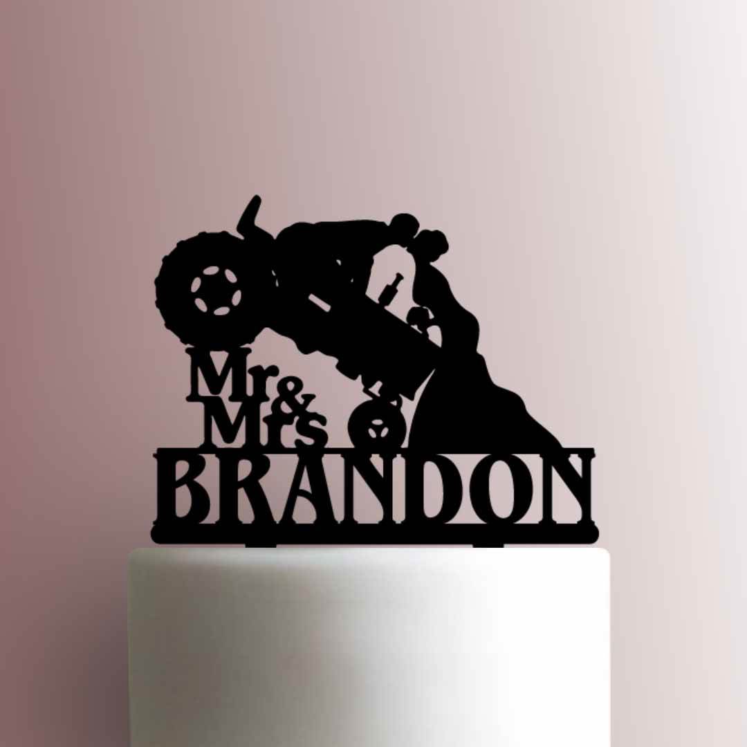 Custom Tractor Wedding Name 225-A259 Cake Topper