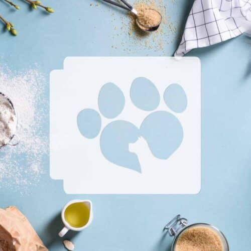 Dog Heart Paw 783-C618 Stencil