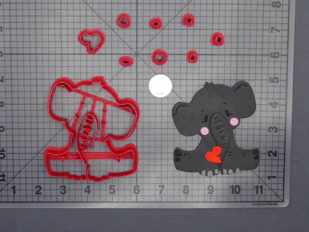 Elephant with Heart 266-E624 Cookie Cutter Set