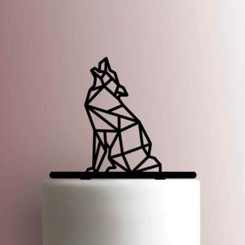 Geometric Wolf Howling Body 225-A151 Cake Topper