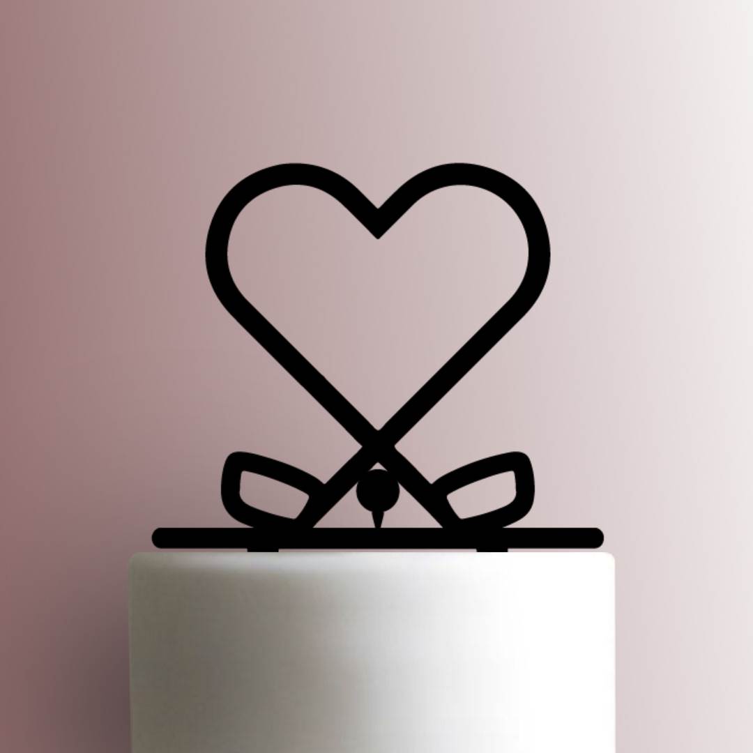 Golf Heart 225-A181 Cake Topper