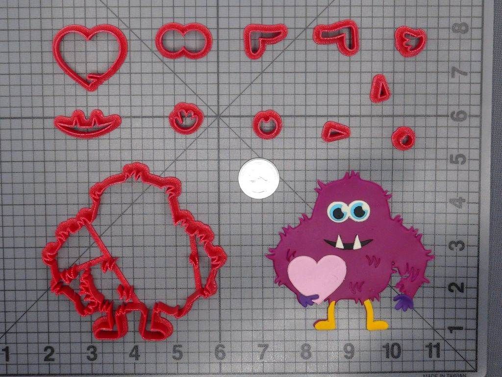 Monster with Heart 266-E623 Cookie Cutter Set