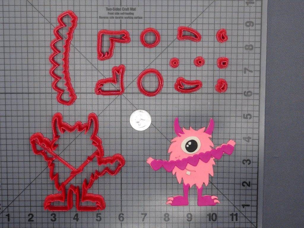 Monster with Hearts 266-E587 Cookie Cutter Set