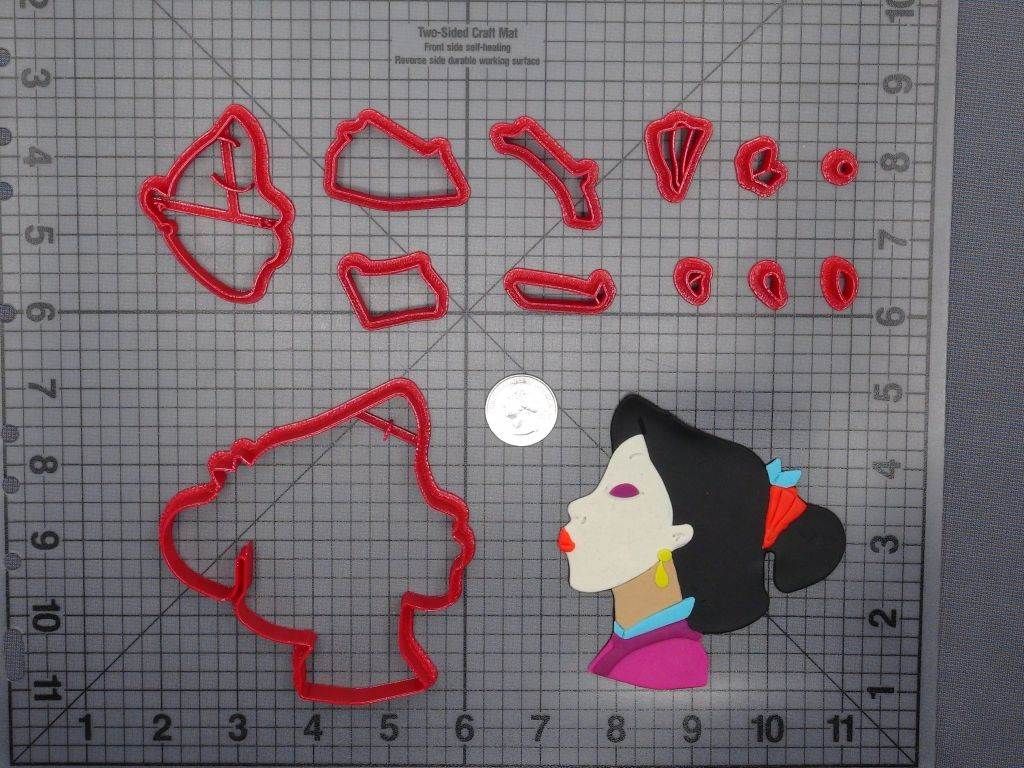 Mulan Makeup Profile Head 266-E038 Cookie Cutter Set