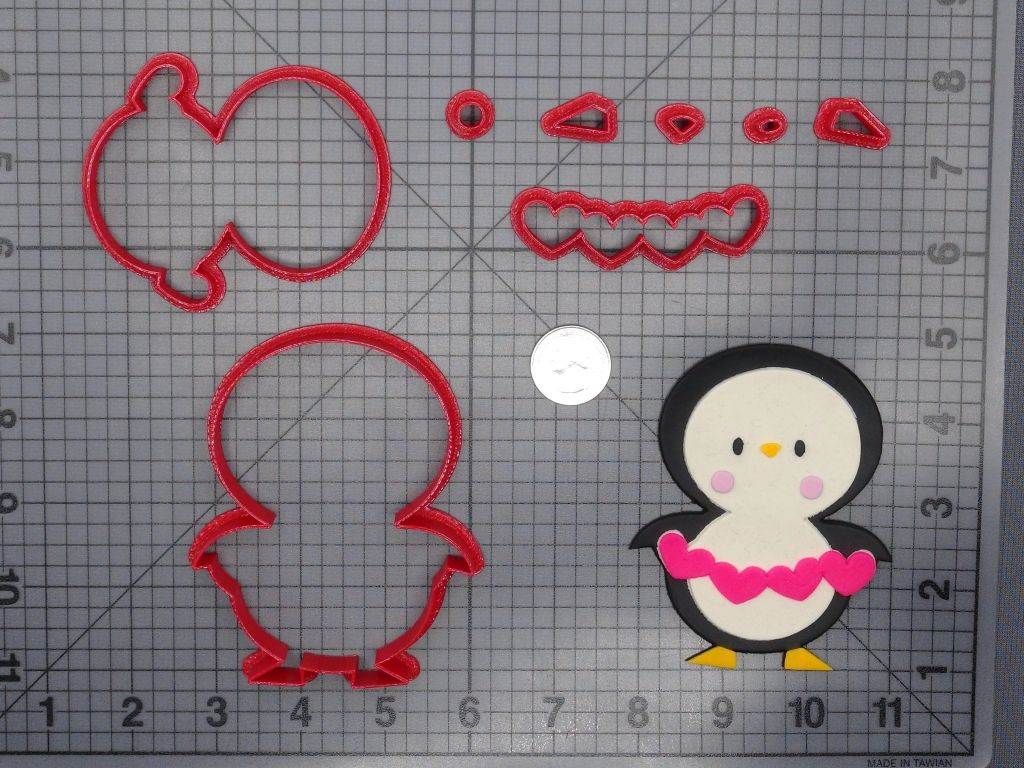 Penguin with Hearts Body 266-E589 Cookie Cutter Set