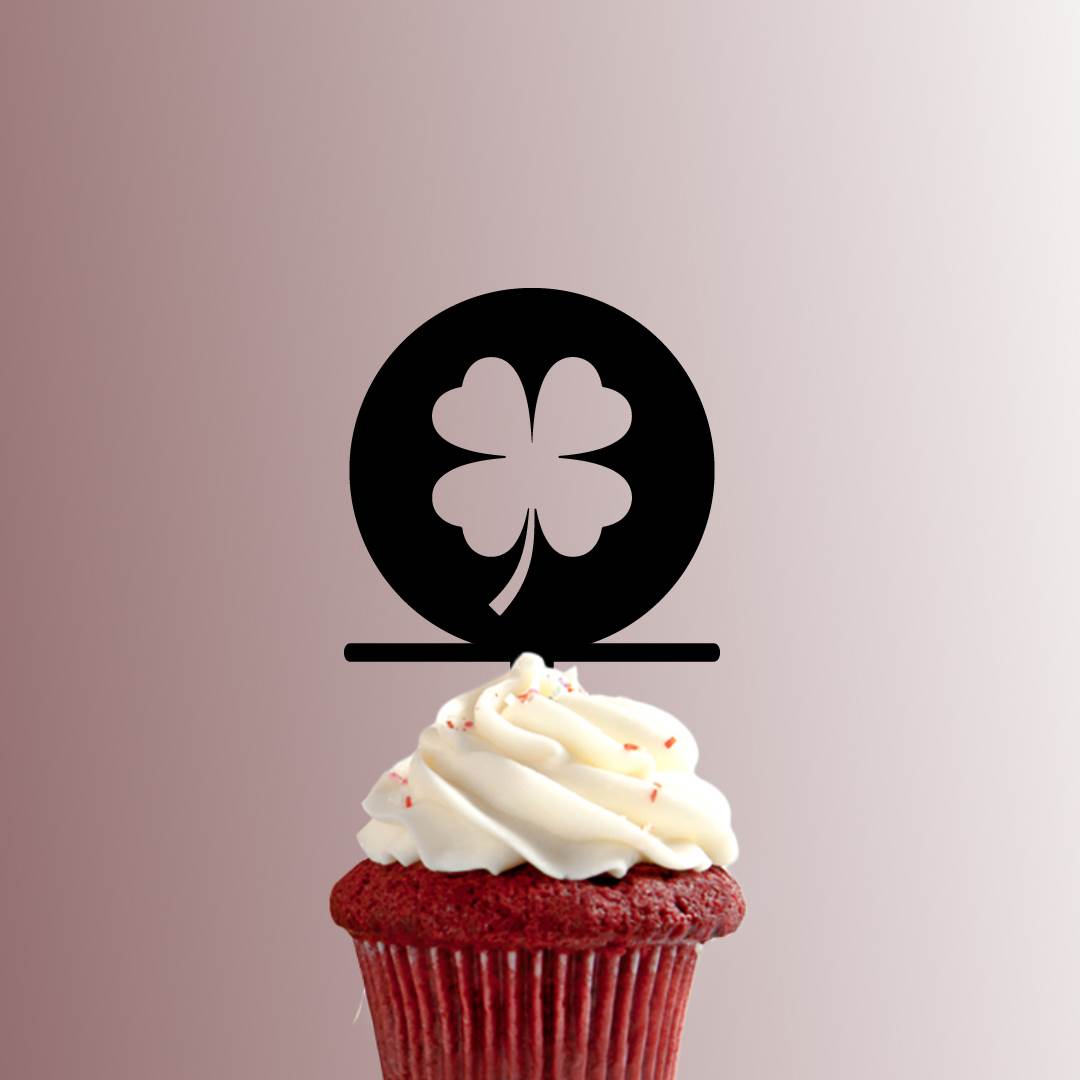St Patricks Day - Four Leaf Clover Shamrock Icon 228-324 Cupcake Topper