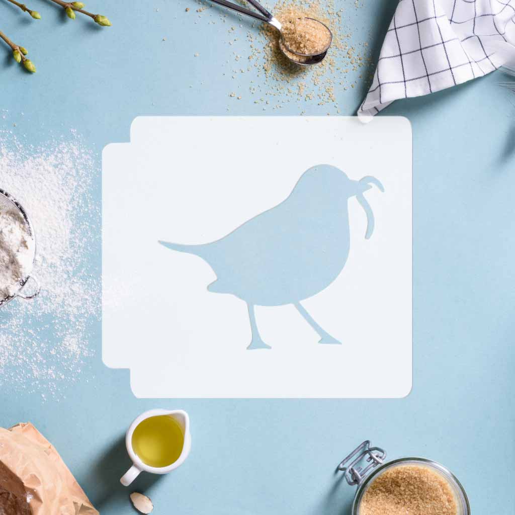 Bird with Worm 783-C893 Stencil Silhouette