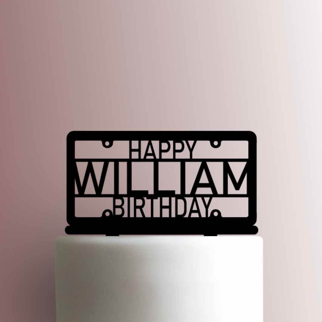Custom License Plate Name 225-A312 Cake Topper