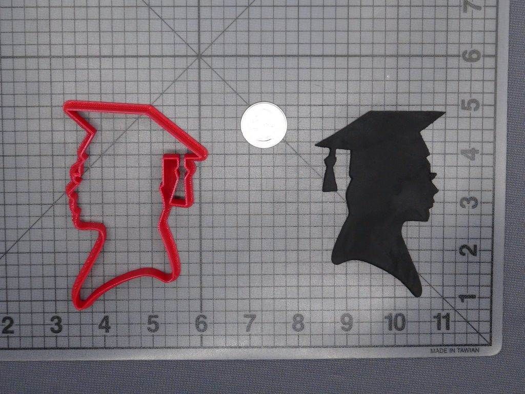Graduation Girl Head 266-E789 Cookie Cutter Silhouette