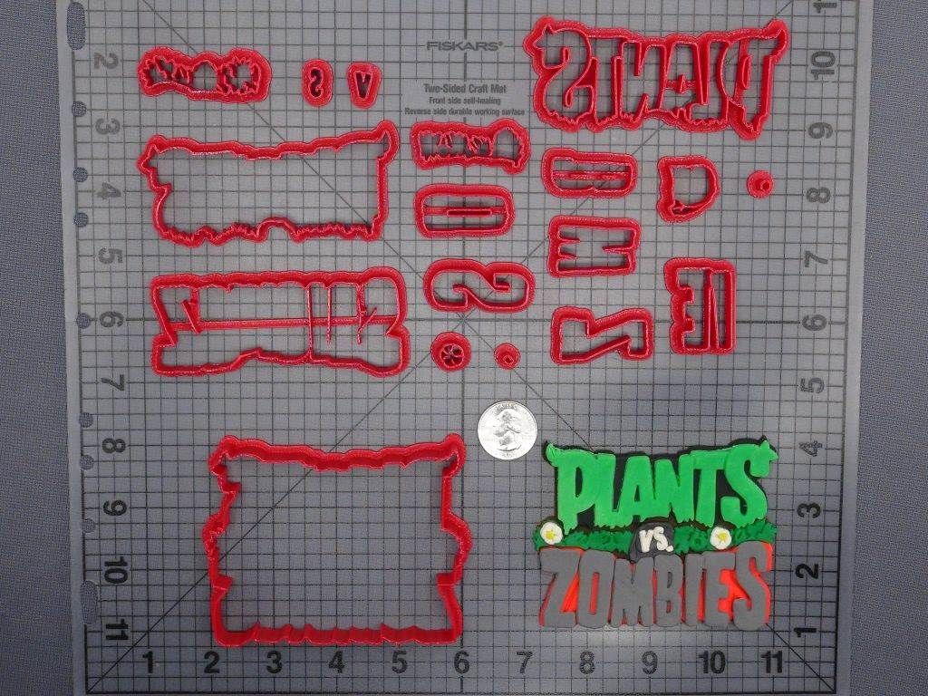 Plants vs Zombies Logo 266-E218 Cookie Cutter Set