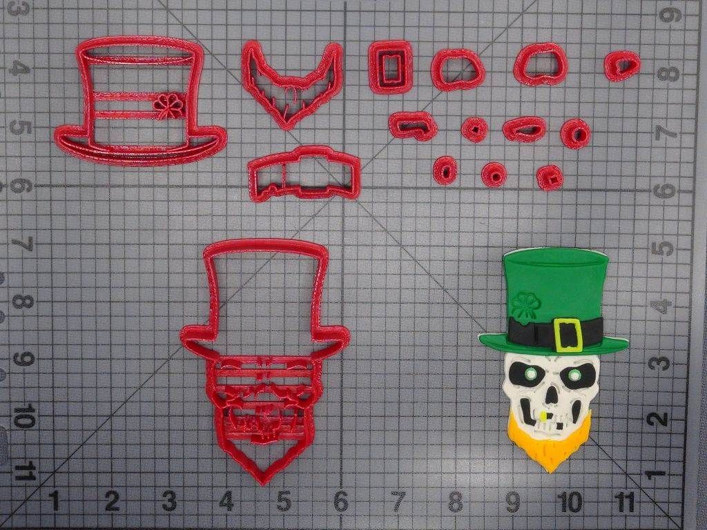St Patricks Day - Leprechaun Skull 266-E766 Cookie Cutter Set