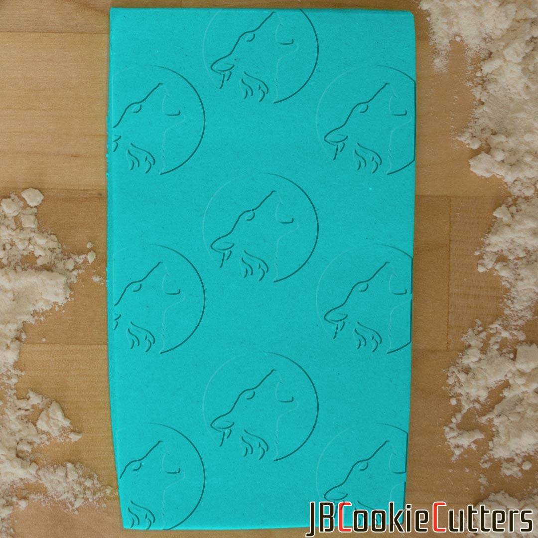 Wolf Head Howling at Moon 765-283 Rolling Pin