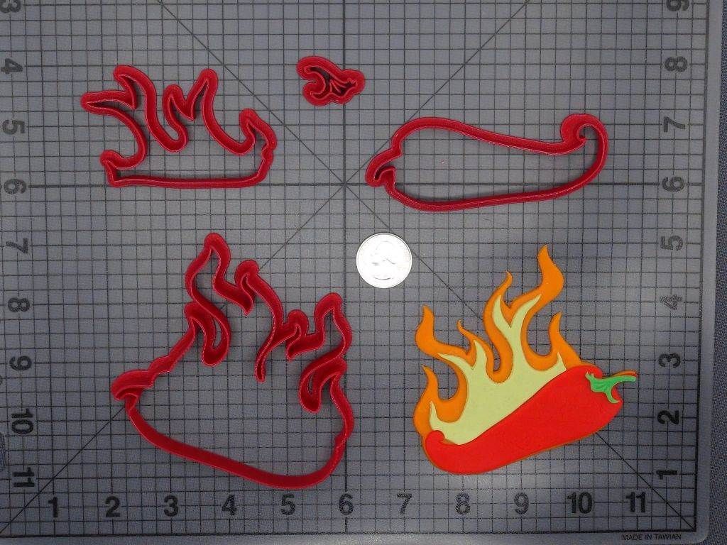 Chili Pepper in Flames 266-E213 Cookie Cutter Set