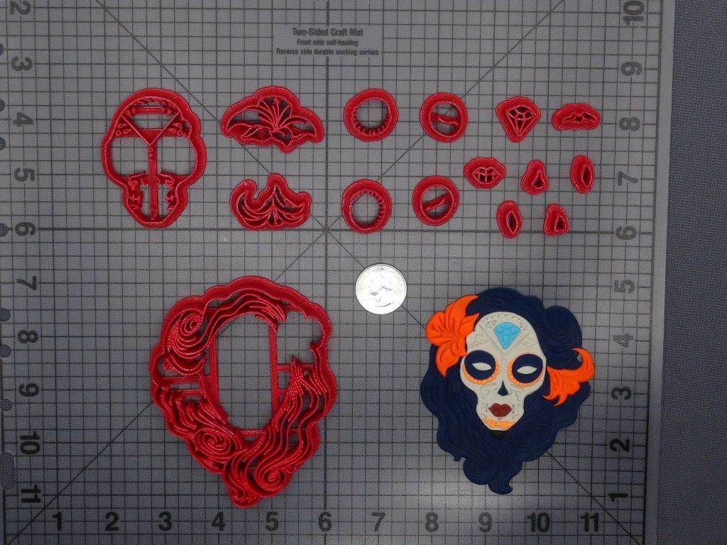 Day of the Dead - Sugar Skull Woman Head 266-E143 Cookie Cutter Set
