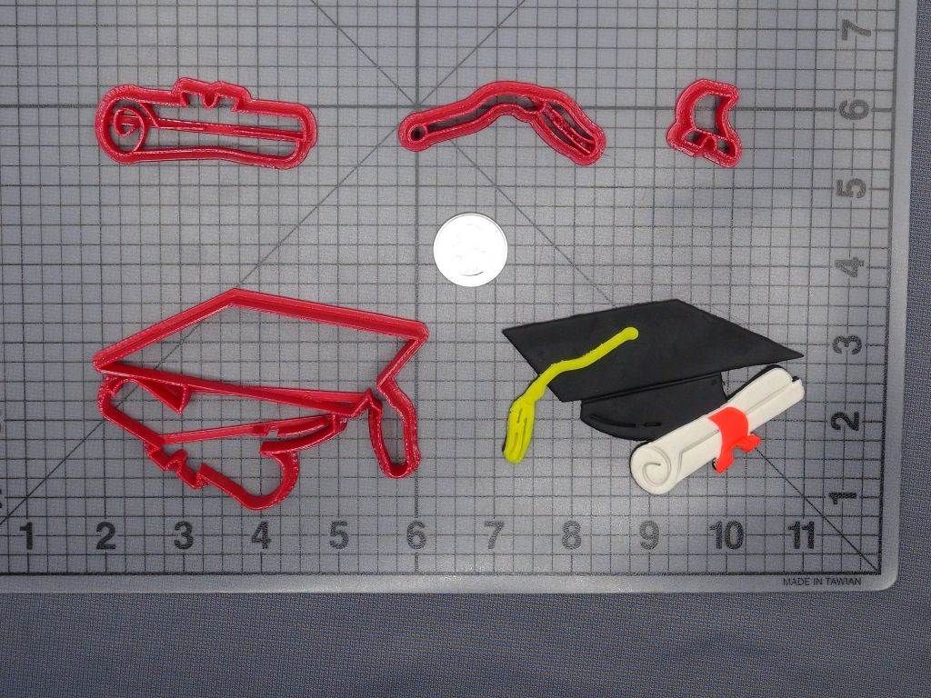 Graduation Cap with Diploma 266-E774 Cookie Cutter Set