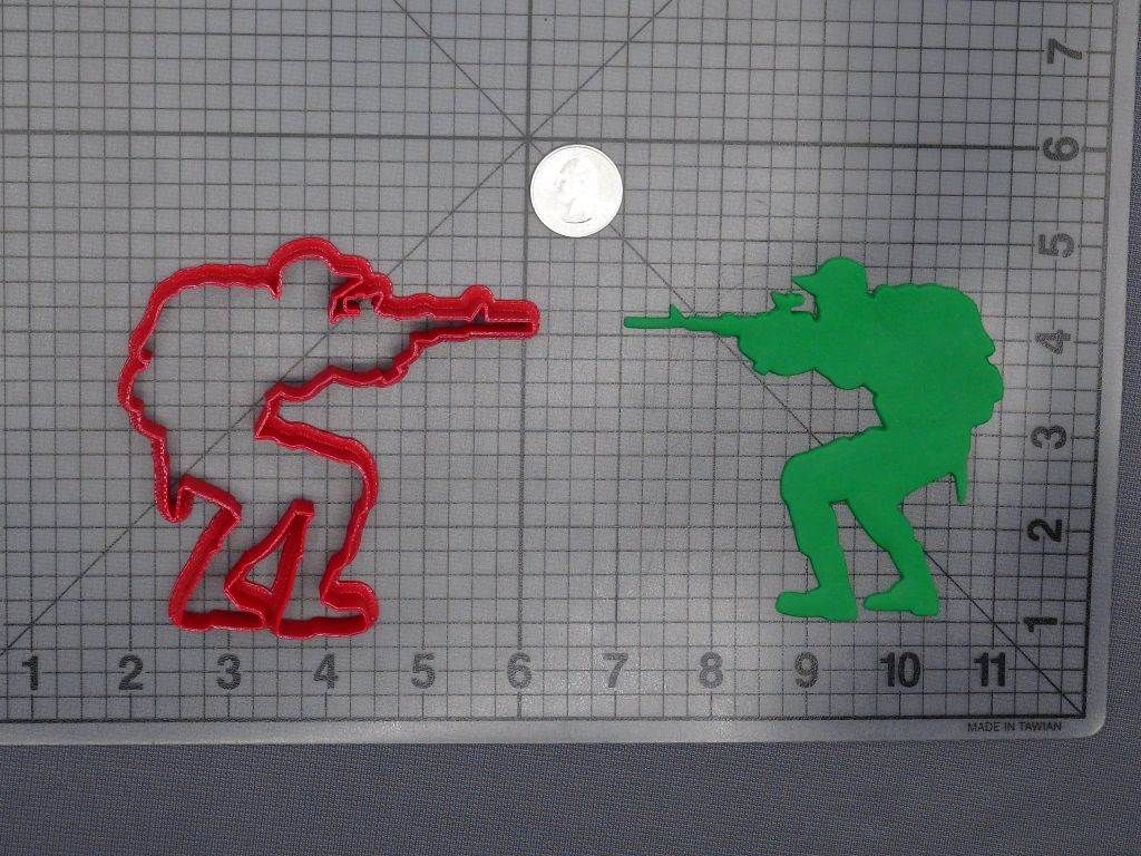 Soldier Aiming 266-E086 Cookie Cutter Silhouette