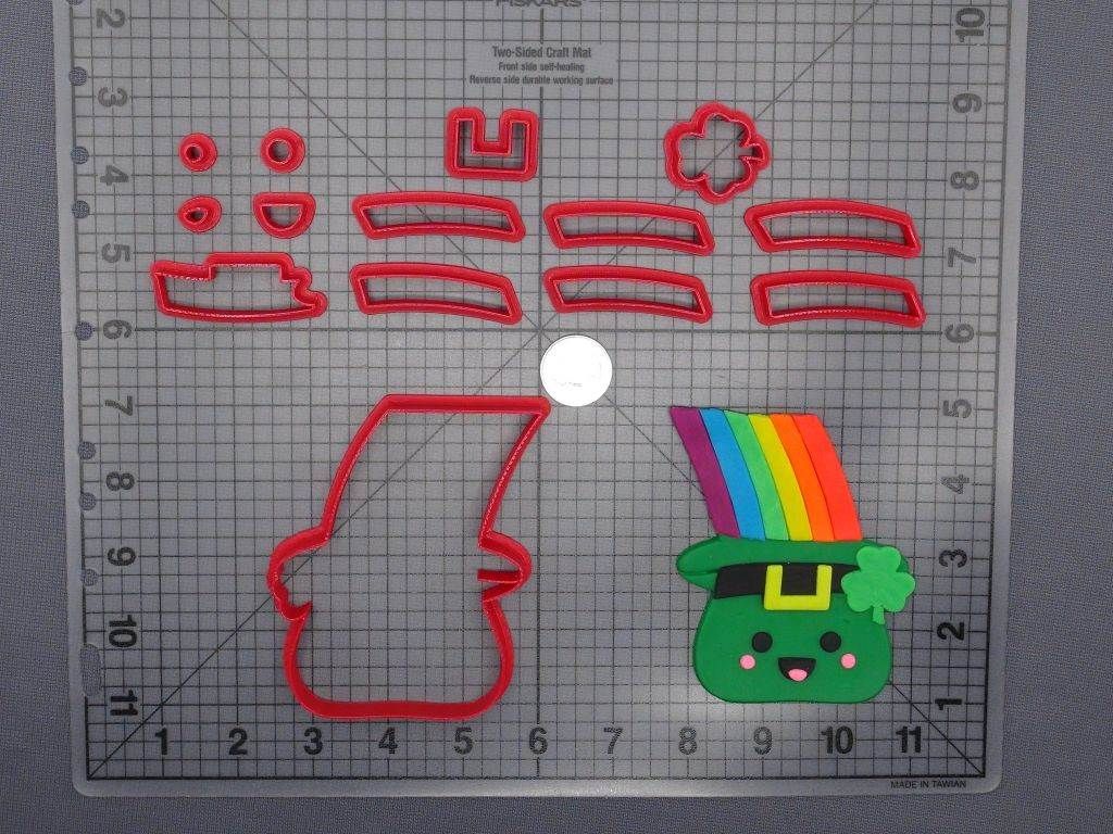 St Patricks Day - Leprechaun Hat with Rainbow 266-E783 Cookie Cutter Set