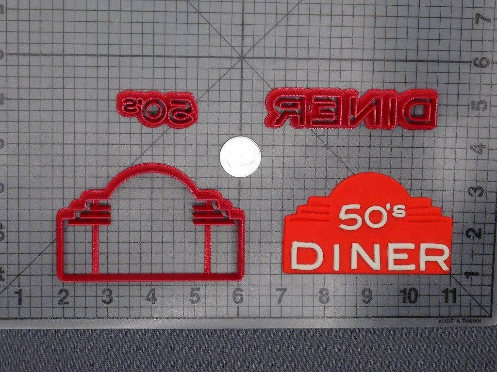 50s Diner Sign 266-E283 Cookie Cutter Set