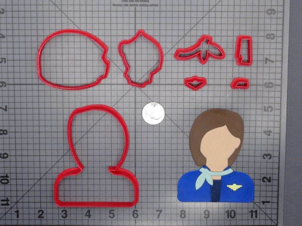 Airline Stewardess Head 266-E901 Cookie Cutter Set