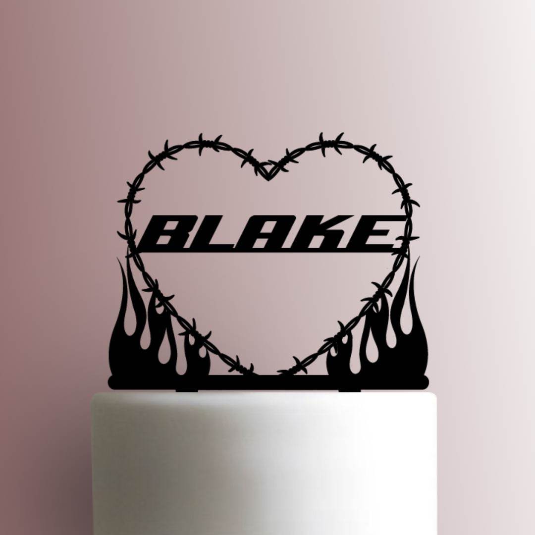Barbwire Heart Custom 225-A366 Cake Topper