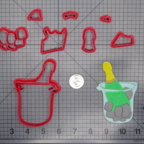 Champagne Bottle on Ice 266-E394 Cookie Cutter Set