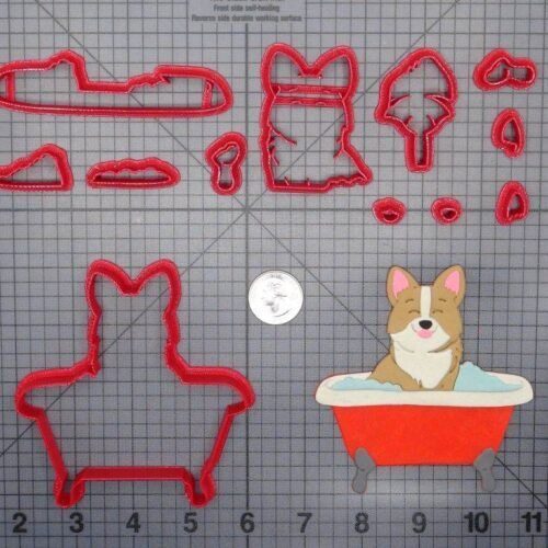 Corgi Dog in Bath 266-E478 Cookie Cutter Set