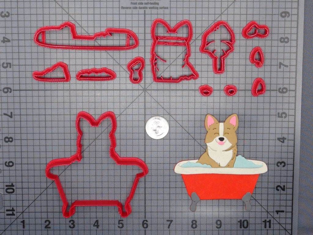 Corgi Dog in Bath 266-E478 Cookie Cutter Set