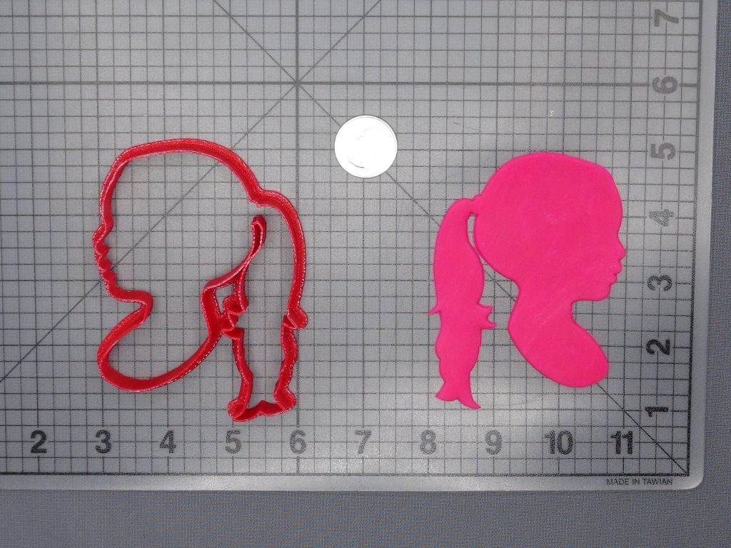 Girl Ponytail Head 266-F070 Cookie Cutter Silhouette