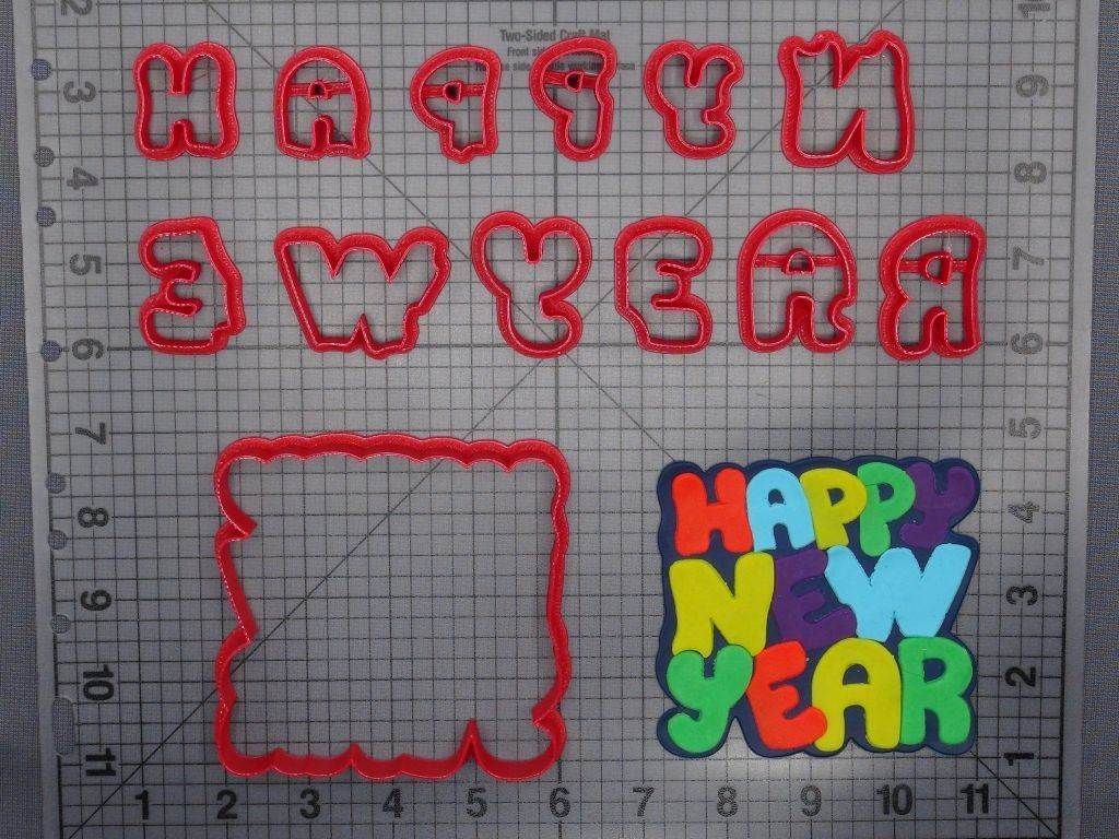 Happy New Year 266-E387 Cookie Cutter Set