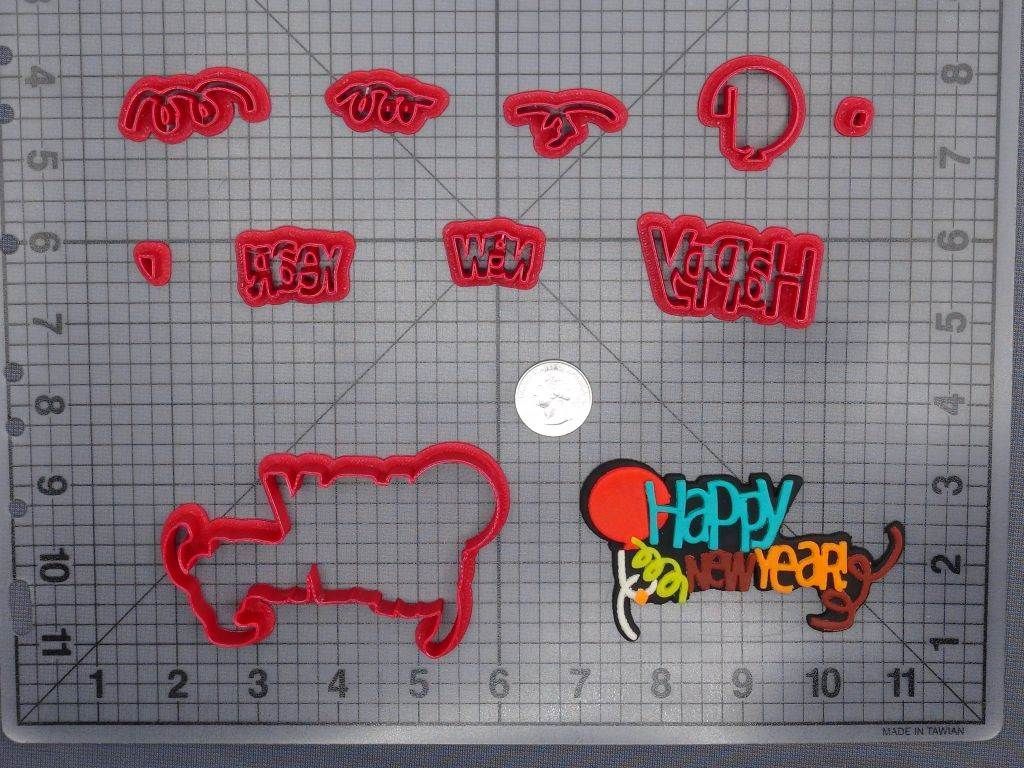 Happy New Year 266-E388 Cookie Cutter Set