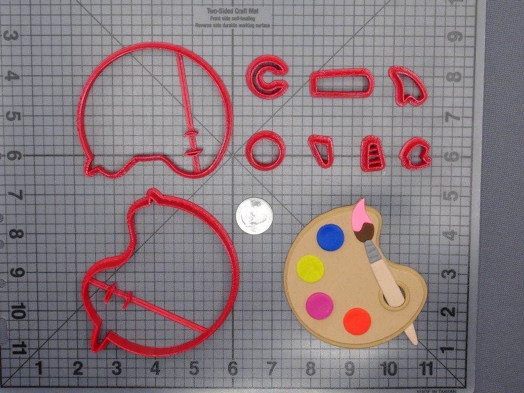 Paint Brush and Palette 266-E884 Cookie Cutter Set