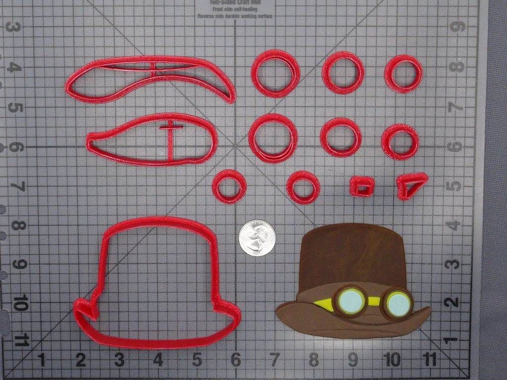 Steampunk Top Hat with Goggles 266-E680 Cookie Cutter Set