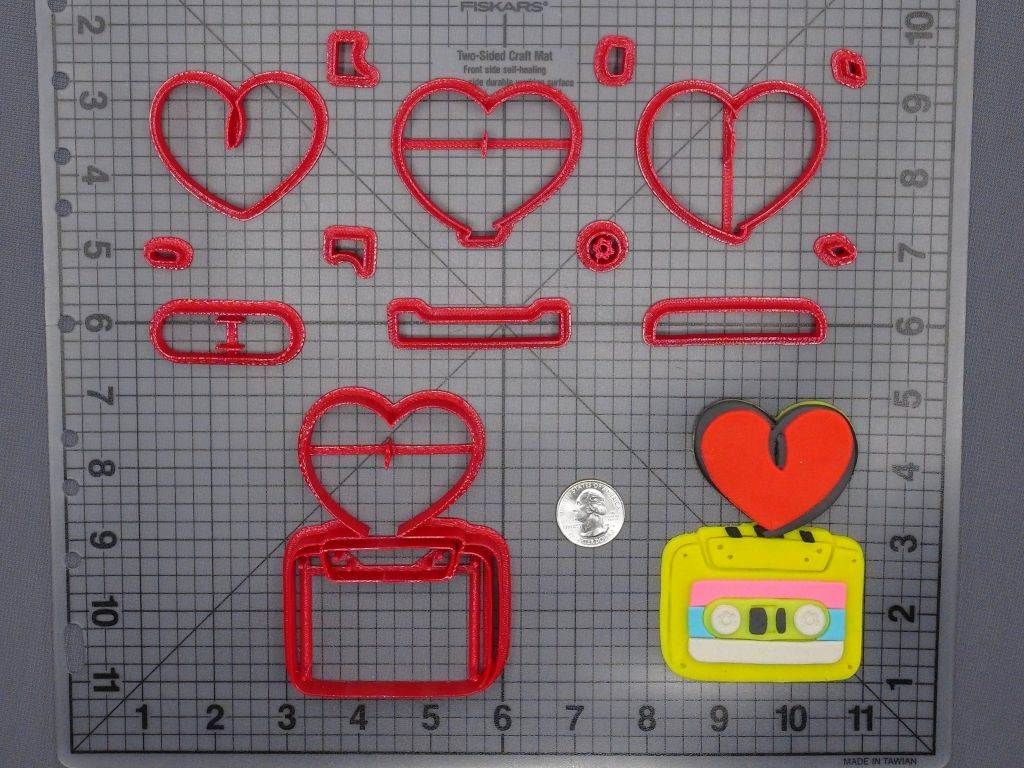 Cassette Tape Heart 266-F230 Cookie Cutter Set