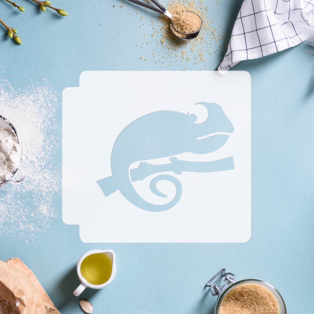 Chameleon on Branch 783-D579 Stencil