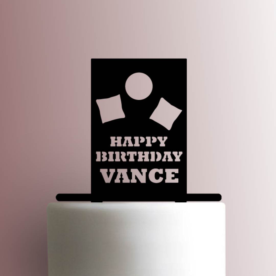 Custom Happy Birthday Cornhole Toss 225-A475 Cake Topper