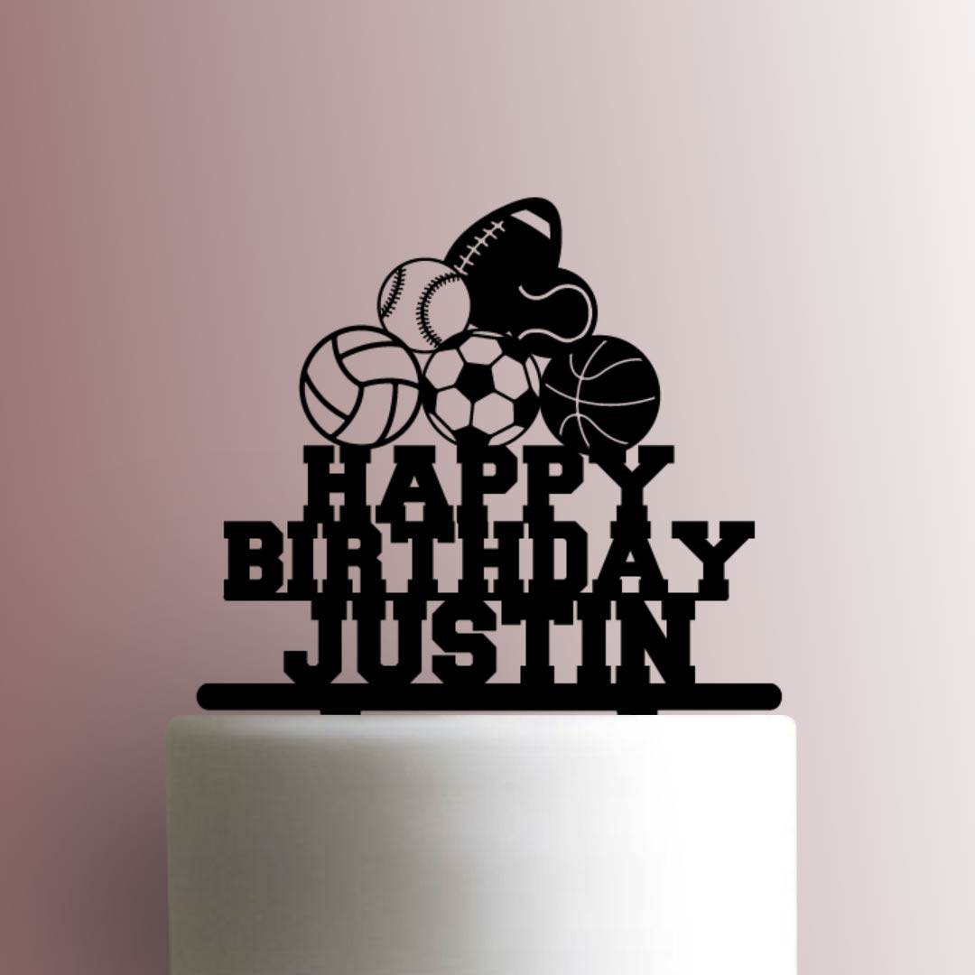 Custom Sports Balls Name 225-A466 Cake Topper