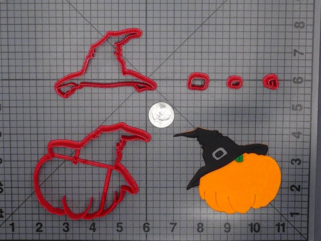 Halloween - Pumpkin with Witch Hat 266-F558 Cookie Cutter Set