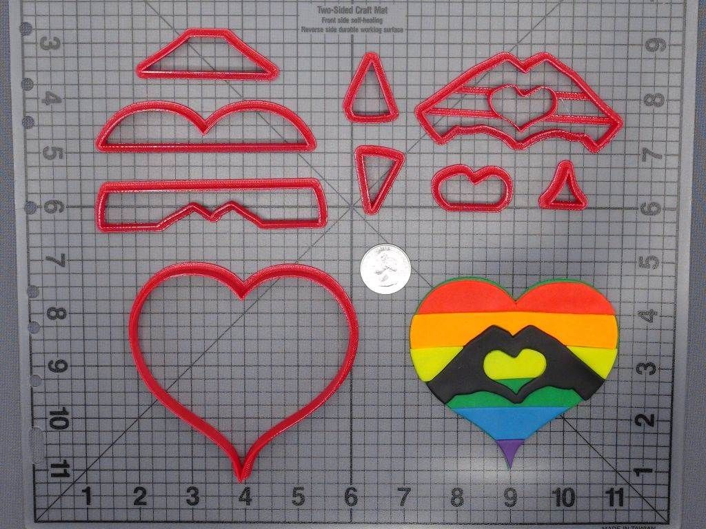 Heart Hand Rainbow 266-F145 Cookie Cutter Set