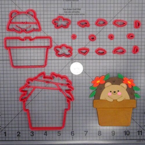 Hedgehog in Flowerpot 266-E821 Cookie Cutter Set