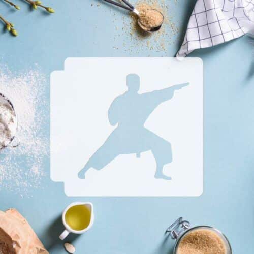 Karate Move Body 783-D257 Stencil Silhouette