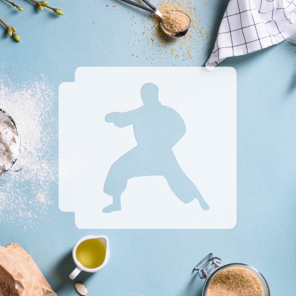 Karate Move Body 783-D259 Stencil Silhouette