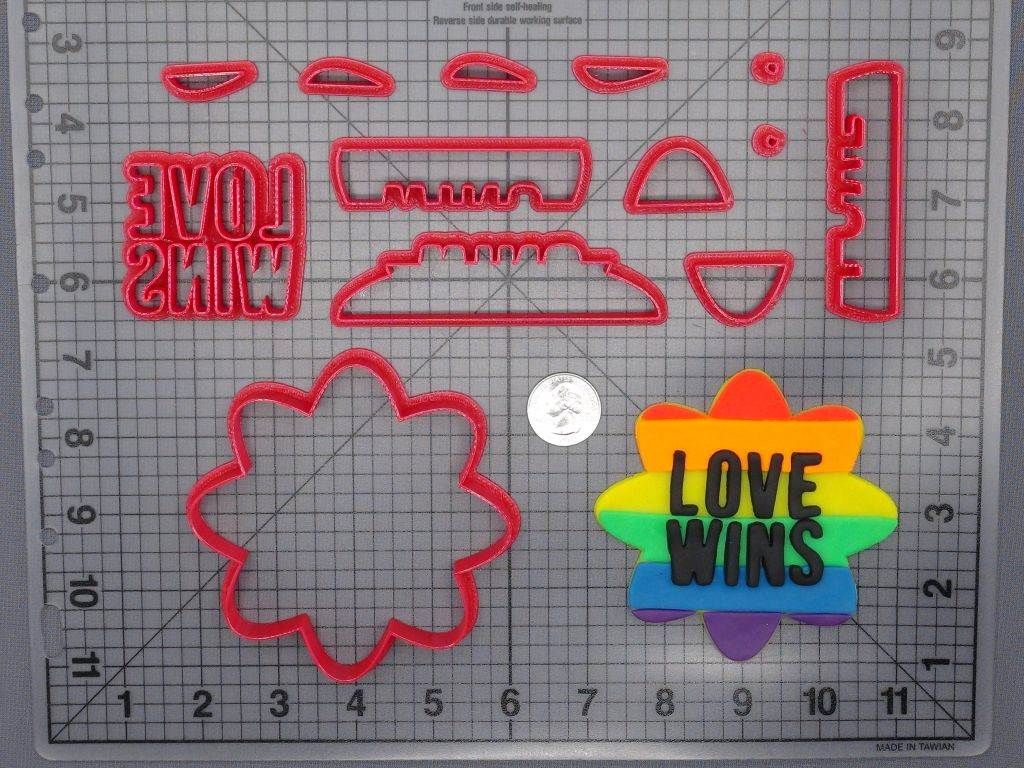 Love Wins Rainbow Flower 266-F150 Cookie Cutter Set